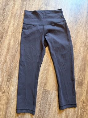 lululemon athletica Black High-Waist Wunder Train Crop Leggings